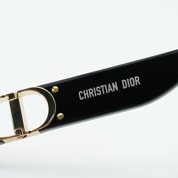 Dior 30MONTAIGNE S9U 01A0 Sunglasses Black Oval Frame, Grey Lenses - Picture 4 of 12